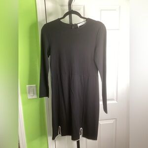 Mango Elegant Black Jeweled Hem Dress, size 8, NWT